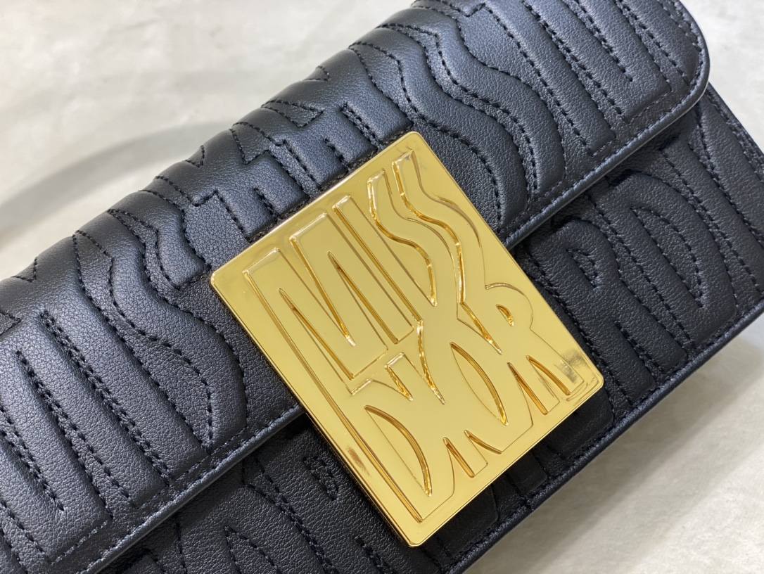 Miss Dior Flap Bag Black Quilted Miss Dior Allover Calfskin